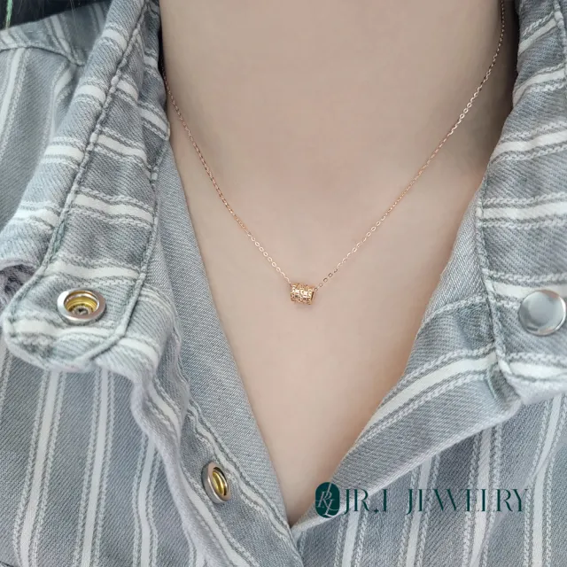 【JR.L JEWELRY】18K玫瑰金 流金樂章圓柱18K金墜 (附贈銀鍍玫瑰金鍊)