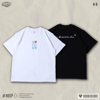 KEEP THE PASSION ALIVE TEE 愛心T 白色 黑色 保持熱情 閃電 印花 短TEE KS357
