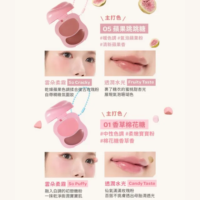 【i’m meme】新品上市-我愛澎澎頰心唇頰糖(共5色) 唇彩/腮紅/水光柔霧/吊飾