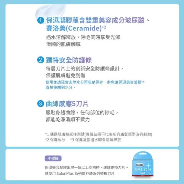 【Schick 舒適牌】舒綺極 Salon Plus 仕女除毛刀片 敏感肌用(1刀把4刀片)