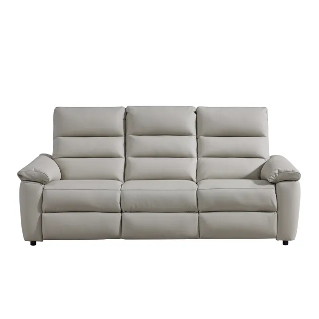 【Cheers】Cheers貓抓皮頭枕可調三人零靠牆電動沙發 暖白色 51506