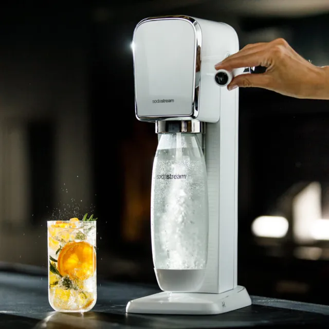 【Sodastream】ART拉桿式自動扣瓶氣泡水機(白/黑)