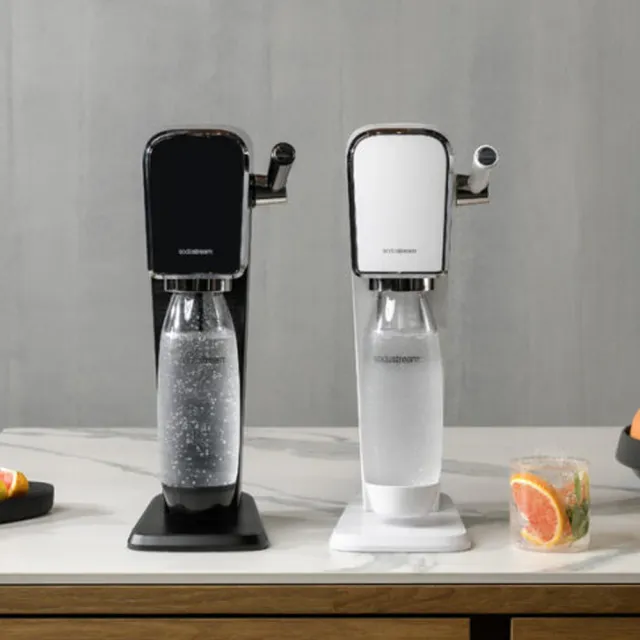 【Sodastream】ART拉桿式自動扣瓶氣泡水機(白/黑)