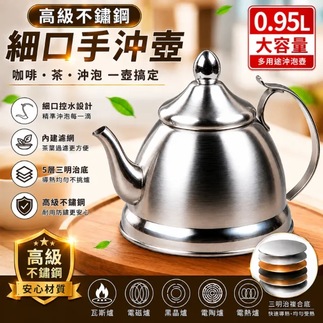 【creative Home】全台獨家 德國造型咖啡沖泡壺／泡茶兩用 4件套組｜手沖咖啡濾杯組｜年終優惠