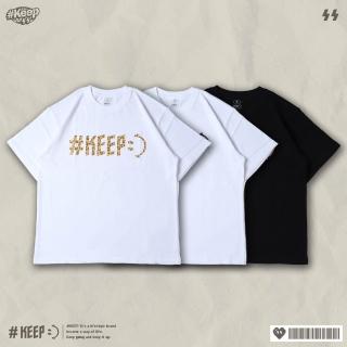 KEEP LEOPARD PRINT LOGO TEE 豹紋LOGO 白灰 黑粉 白黃 微笑 印花 短TEE KS354