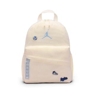 【NIKE 耐吉】後背小包 Air Jordan Mini 兒童書包 珍珠白 水瓶側袋 JD2633034PS-004
