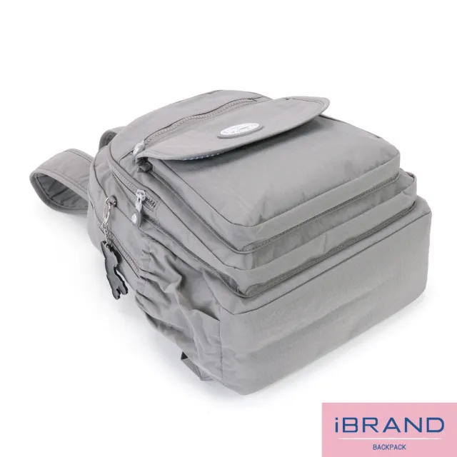 【iBrand】雙11 簡約輕盈尼龍多功能後背包(自信灰)