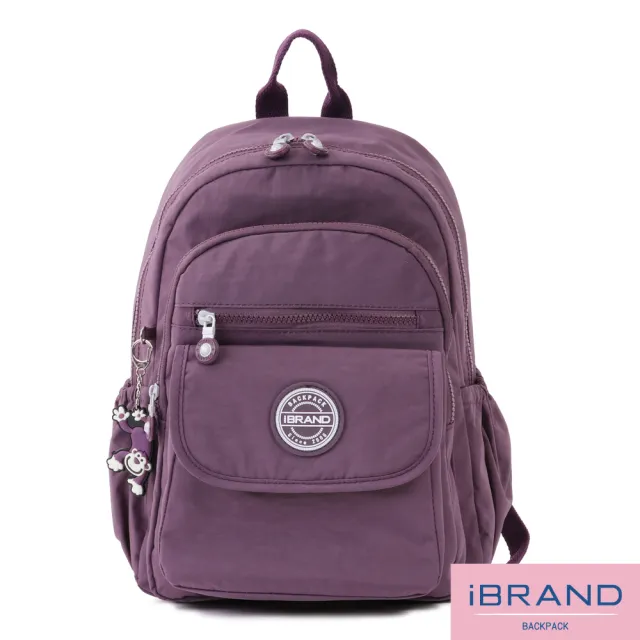 【iBrand】雙11 簡約輕盈尼龍多功能後背包(魅力紫)
