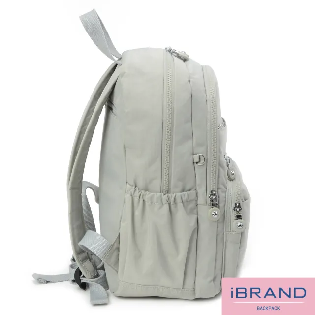 【iBrand】雙11 輕盈防潑水多口袋尼龍後背包(防水包 多色任選)