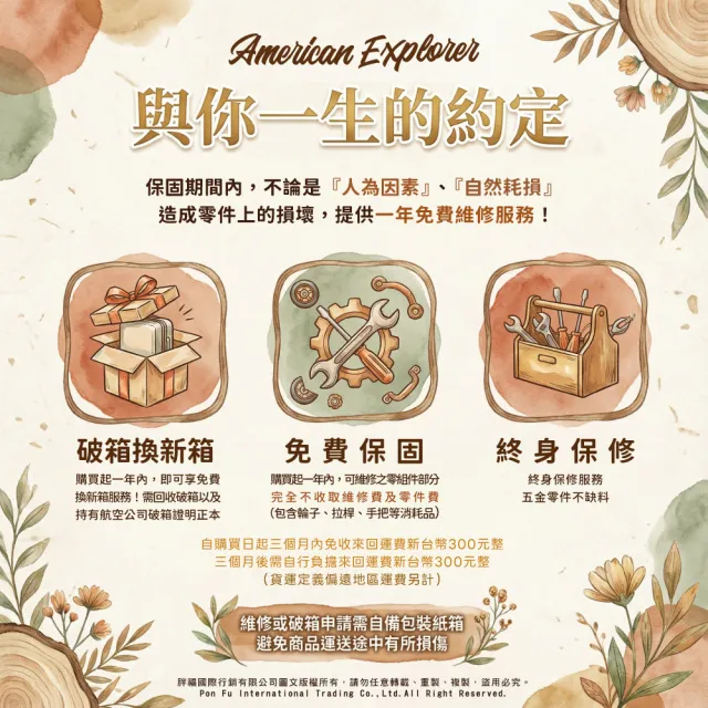 【American Explorer 美國探險家】20吋 出清品 雙排輪 YKK拉鍊 卡通箱 63G 登機箱 行李箱 旅行箱(設計師款)