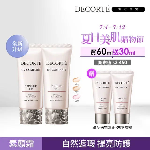 全新升級★【COSME DECORTE 黛珂】極效光無痕素顏霜30mL 二入組