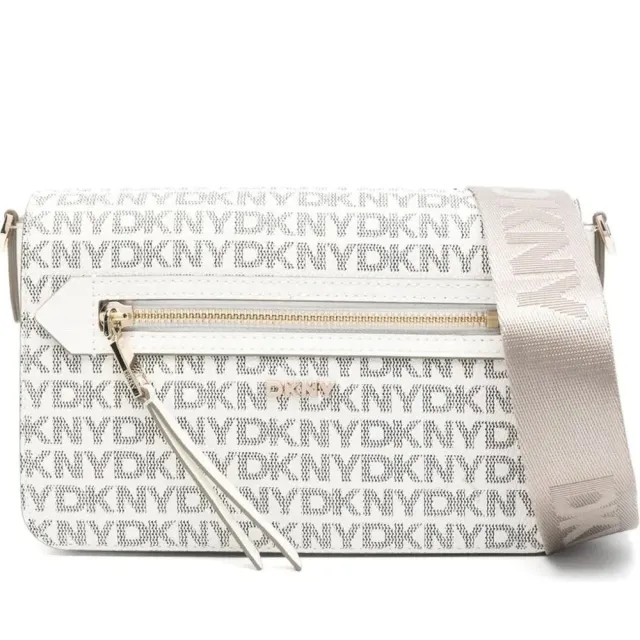 【DKNY】雙11 BRYANT AVE 中號 FLAP C 單肩背包 撞色女包包