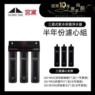 【GUNG DAI 宮黛】半年份濾芯組(三道過濾淨水器)-三道濾芯更換 GD PRO/GD RESIN/GD MAX