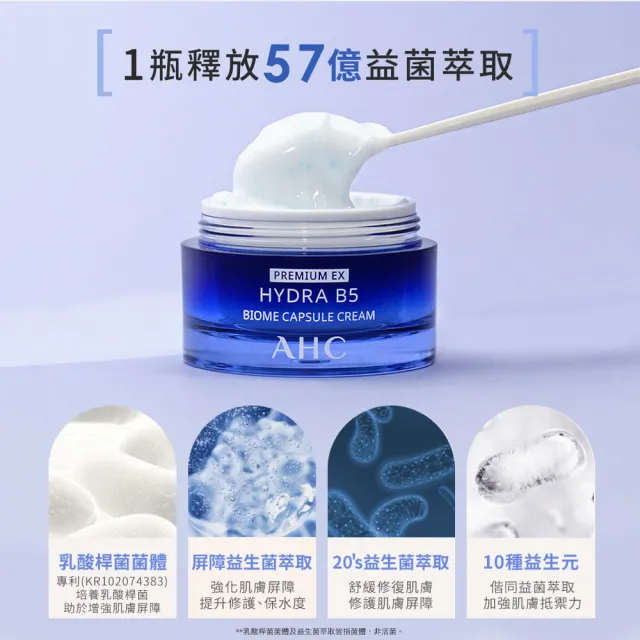 【AHC】買一送一★超微導B5能量修護賦活霜50g(小藍霜/益生菌/敏感肌/保濕霜/新客入手組)