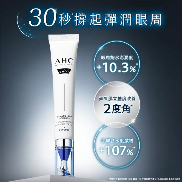 【AHC】買一送一★醫美科研超導水光玻尿酸彈潤眼霜30ml(HA精華/保濕修護/改善泡泡眼)