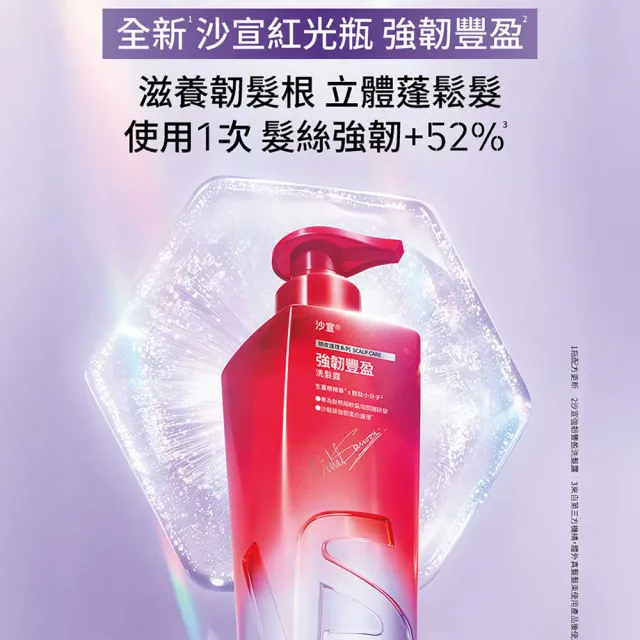 【VS 沙宣】Genesis紅光瓶洗髮露500mlx3入組(水感舒活/強韌豐盈/淨屑平衡/控油蓬鬆)