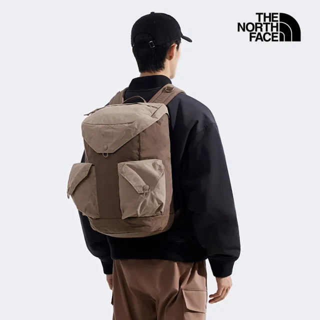 【The North Face】北面男女款棕色大容量休閒後背包｜8EERDHI(筆電包/登山包)
