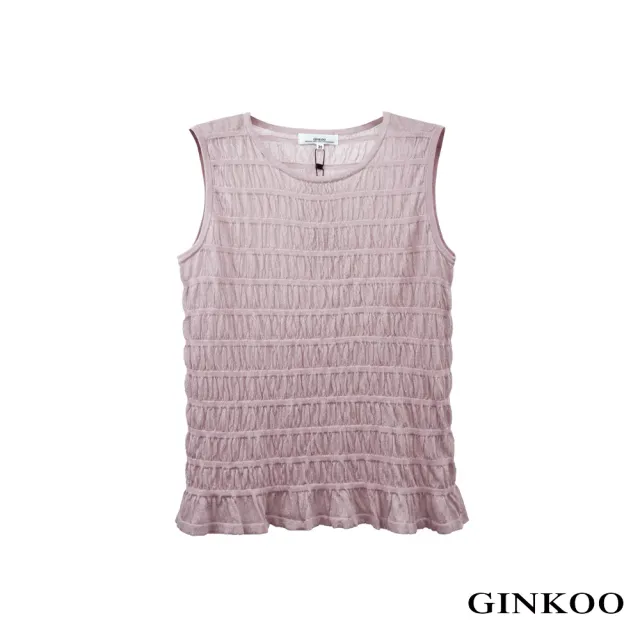 【GINKOO 俊克】抽皺荷葉擺針織上衣(女裝)