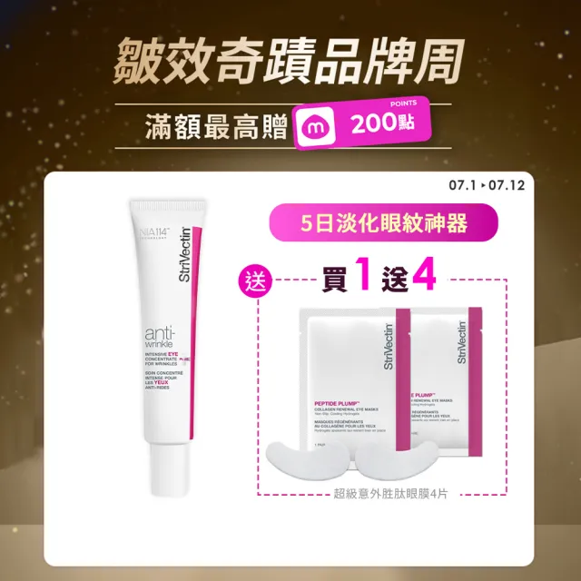 【StriVectin 皺效奇蹟】皺效奇蹟品牌周★超級皺效眼霜-光速升級版30ml(5天淡紋/臨床實證/美國眼科推薦)