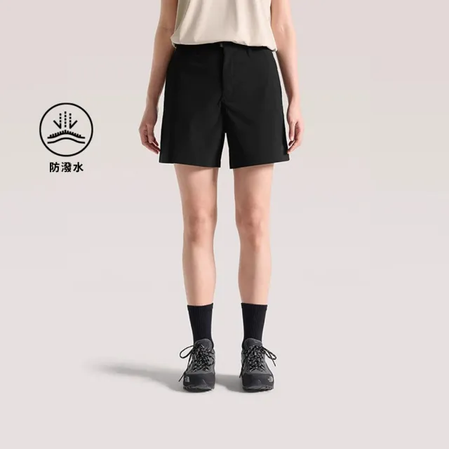 【The North Face】北面女款黑色DWR防潑水短褲|8DFMJK3