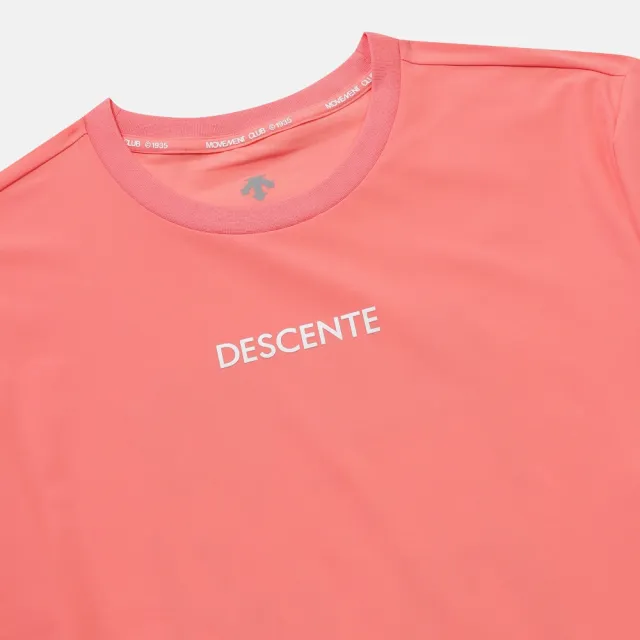 【DESCENTE】短袖上衣 男 女 中性 快排 UNI SHORT SLEEVE T-SHIRTS 粉 SR223ETS58-PINK