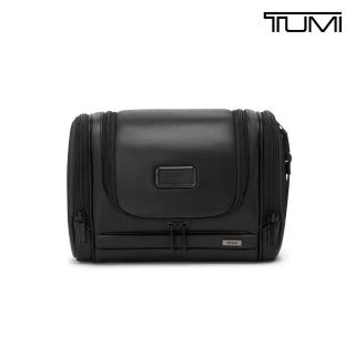 【TUMI】Alpha 可掛式旅行皮革收納包 - 黑