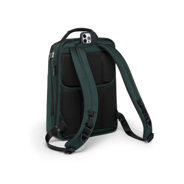 【TUMI】Alpha 中型 15 吋筆電可擴展彈道尼龍後背包 - 深松