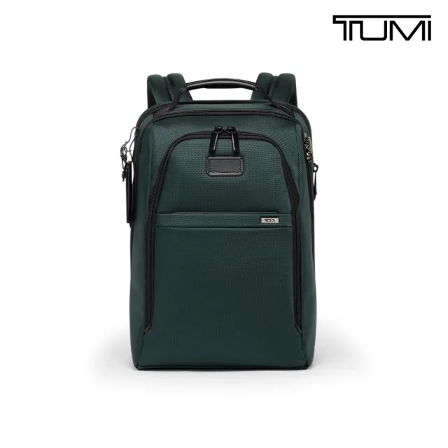 【TUMI】Alpha 中型 15 吋筆電可擴展彈道尼龍後背包 - 深松