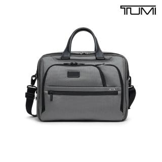 【TUMI】Alpha 中型 15 吋筆電可擴充套件機能尼龍公事包 - 灰反光