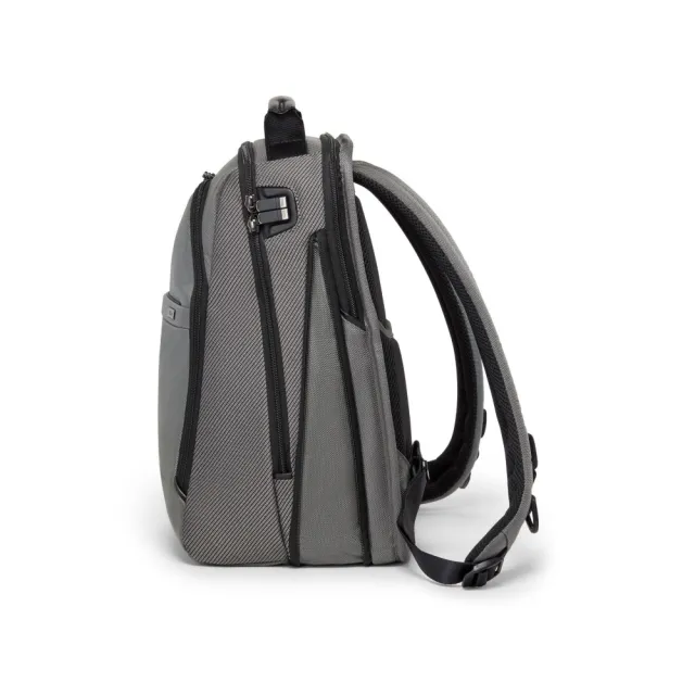 【TUMI】Alpha 中型 15 吋筆電可擴展機能尼龍後背包 - 灰反光