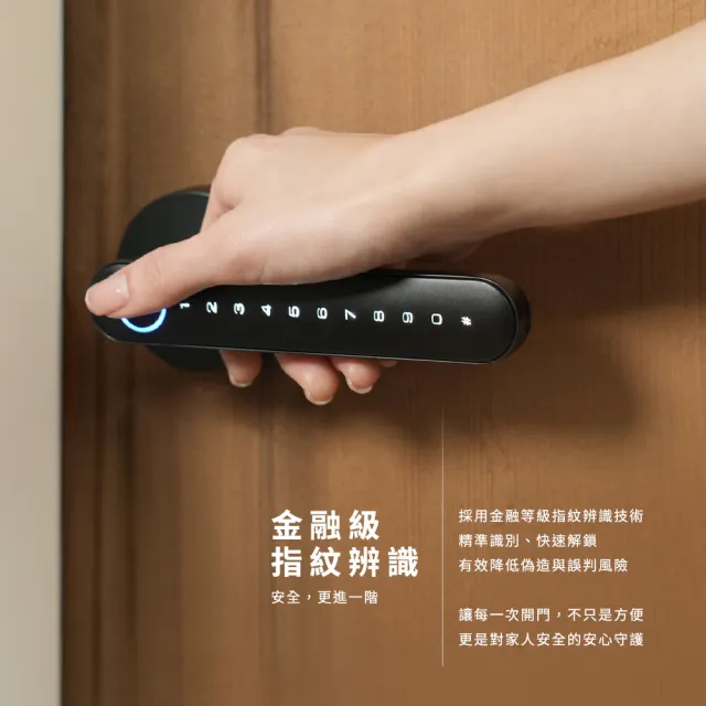 【chatlock】日本製頂級五合一指紋室內電子門鎖 H10 - 經典黑