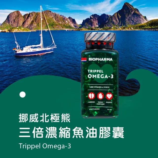 【Isbjorn 北極熊保健專家】三倍濃縮魚油一瓶+女性專用魚油一瓶(144顆/瓶+120顆/瓶)