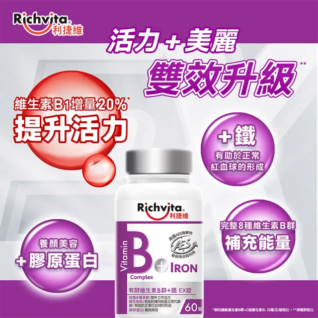 【利捷維】有酵維生素B群5入共300錠限量組 陳傑憲代言(任選 B+鋅EX、B+鐵EX、B+C、超級B群)