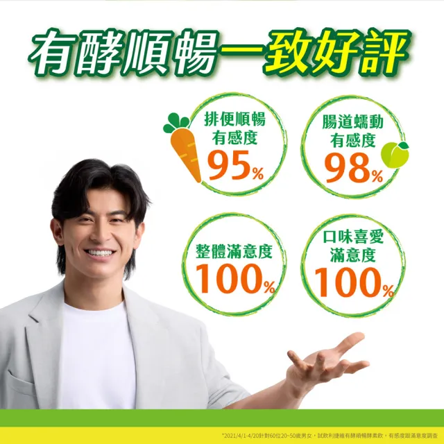 【利捷維】有酵順暢酵素飲2盒組(共16入 梁家瑋代言)-蔬果酵素 排便順暢(陳傑憲代言)