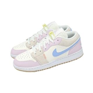 【NIKE 耐吉】休閒鞋 Air Jordan 1 Low BG CN 大童 女鞋 米 AJ1 IW2019-141