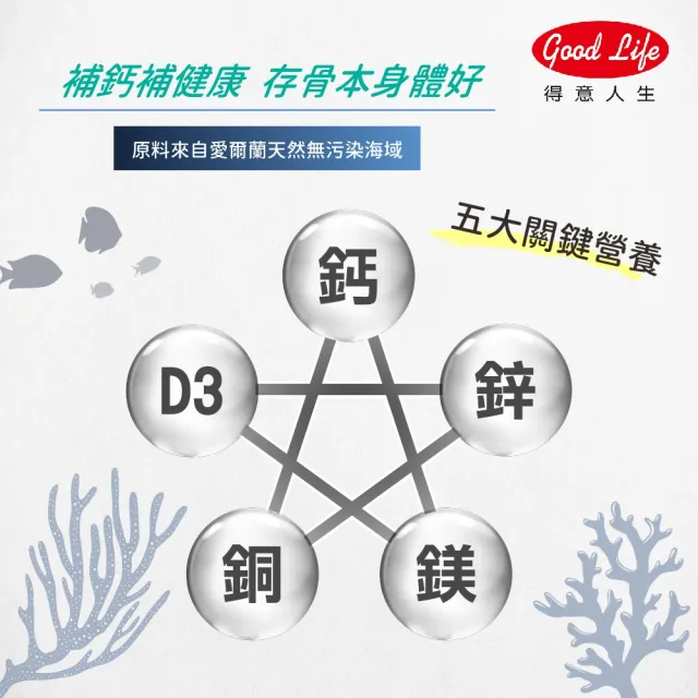 【得意人生】天然愛爾蘭紅藻高鈣複方海藻鈣+D3+鎂 三入優惠組(共300粒 每錠鈣502mg 紅藻鈣 鈣片 補鈣 鎂)