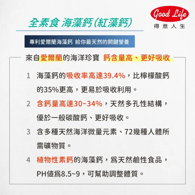 【得意人生】天然愛爾蘭紅藻高鈣複方海藻鈣+D3+鎂 三入優惠組(共300粒 每錠鈣502mg 紅藻鈣 鈣片 補鈣 鎂)