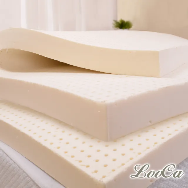 【LooCa】雙人厚5cm HT專利乳膠床墊-搭贈法國防蹣防蚊表布5x6.2尺(三款任選)