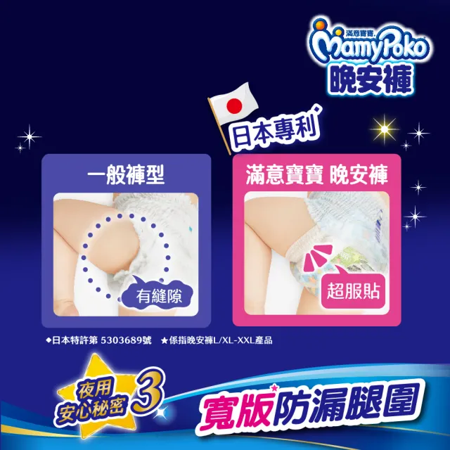 【滿意寶寶】晚安褲送濕巾箱購 男/女-L-XXXL(寶可夢限定/皮卡丘/伊布/過夜尿布)
