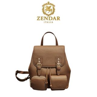 【ZENDAR】台灣總代理 頂級超柔軟小牛皮後背包 漢娜系列(咖啡色)