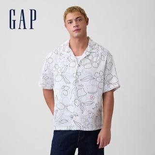 【GAP】寬鬆版型紗質度假襯衫-花卉(898210)