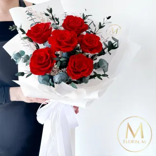 【Floral M】午夜巴塞隆納永生玫瑰花束(乾燥花/永生花/情人節花束/告白禮物/求婚花禮)