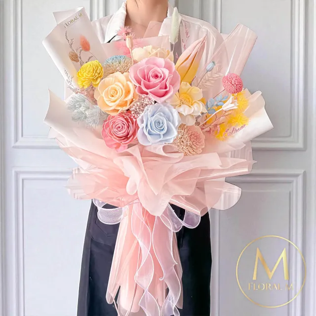 【Floral M】Sweet Wonderland愛麗絲夢幻花園永生花束(乾燥花/永生花/情人節花束/告白禮物/求婚花禮)