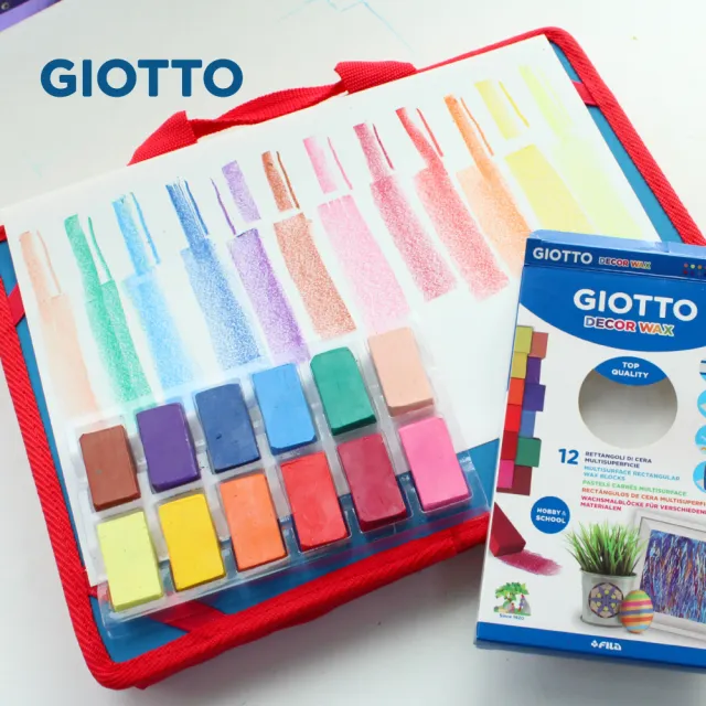 【GIOTTO】兒童蜜蠟磚(12色)｜無毒蠟筆 兒童蠟筆 不沾手 無毒 不易斷 華德福風格