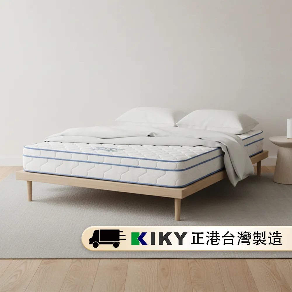 【KIKY】台灣製單人加大3M防潑水乳膠蜂巢式獨立筒床墊3.5x6.2尺x23cm