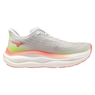【MIZUNO 美津濃】Wave Sky 9 女 慢跑鞋 支撐 緩震 競速 白 粉橘(J1GD251291)
