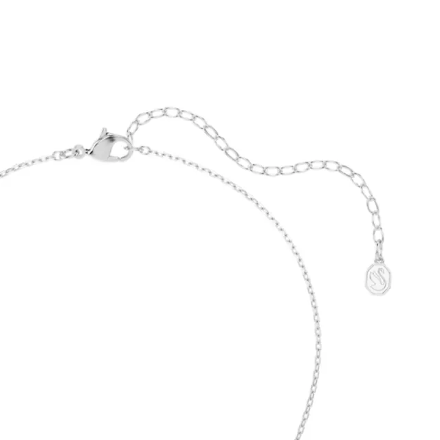 【SWAROVSKI 施華洛世奇】官方直營 Swan 天鵝鏈墜 混合式切割 鍍白金色 | 5754347 新品