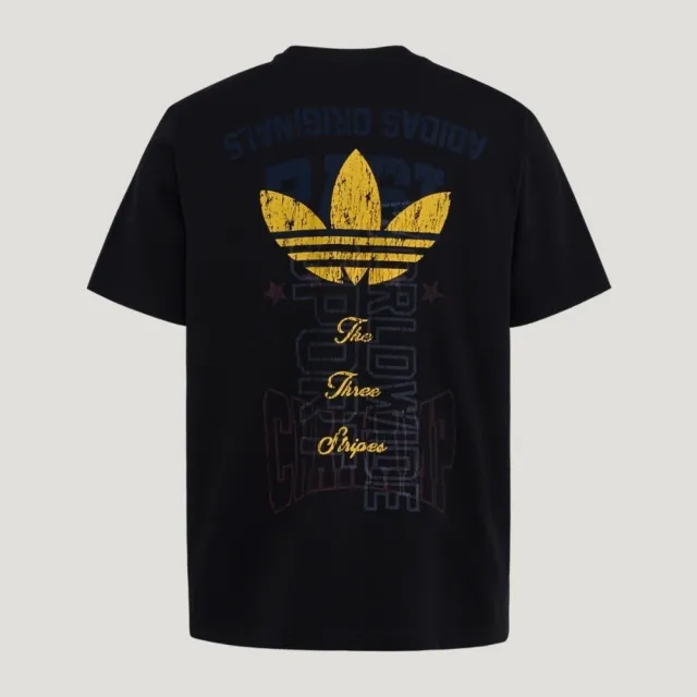 【adidas 愛迪達】Trefoil Tee 男 T恤 運動上衣 休閒短袖 黑 亞版 純棉 印花(LE7353)