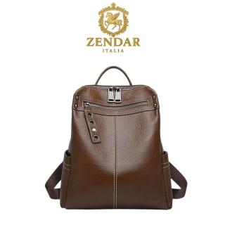 【ZENDAR】台灣總代理 限量1折 頂級超柔軟小牛皮後背包 艾文系列 全新專櫃展示品(咖啡色)