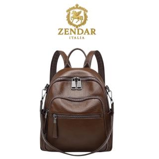 【ZENDAR】台灣總代理 限量1折 頂級超柔軟小牛皮後背包 佩樂系列 全新專櫃展示品(咖啡色)